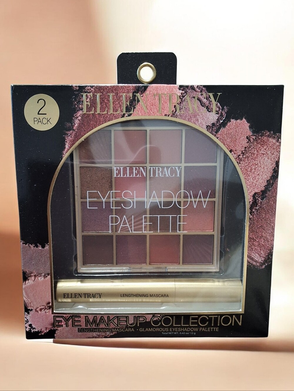 Ellen Tracy Pink & Mauve Eyeshadow Palette with Mascara